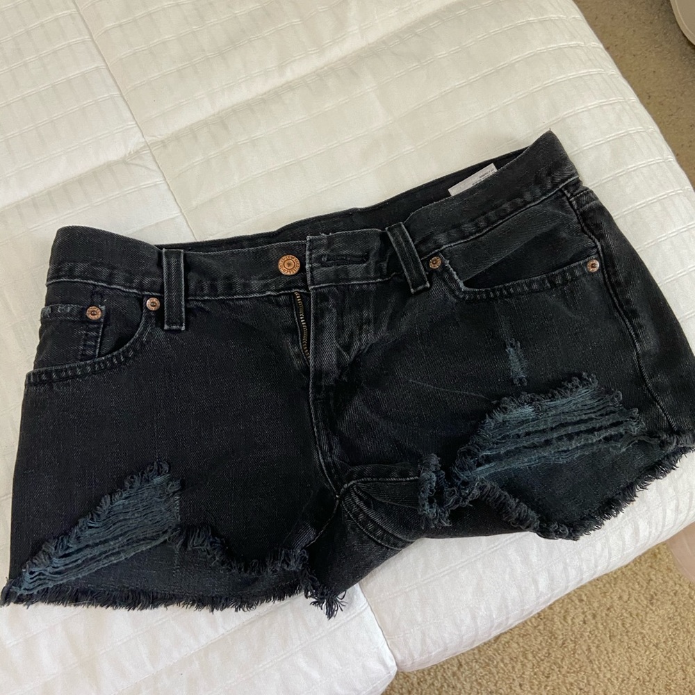 Black Levi cutoffs